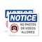 Signmission No Photos Or Video Allowed, 7 in W x Rectangle, Vinyl Decal OS-2PACK-NS-D-57-L-16179 - alternate 1